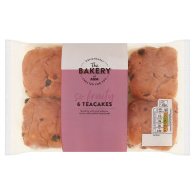 ASDA fruit teacakes 6 pack - British product