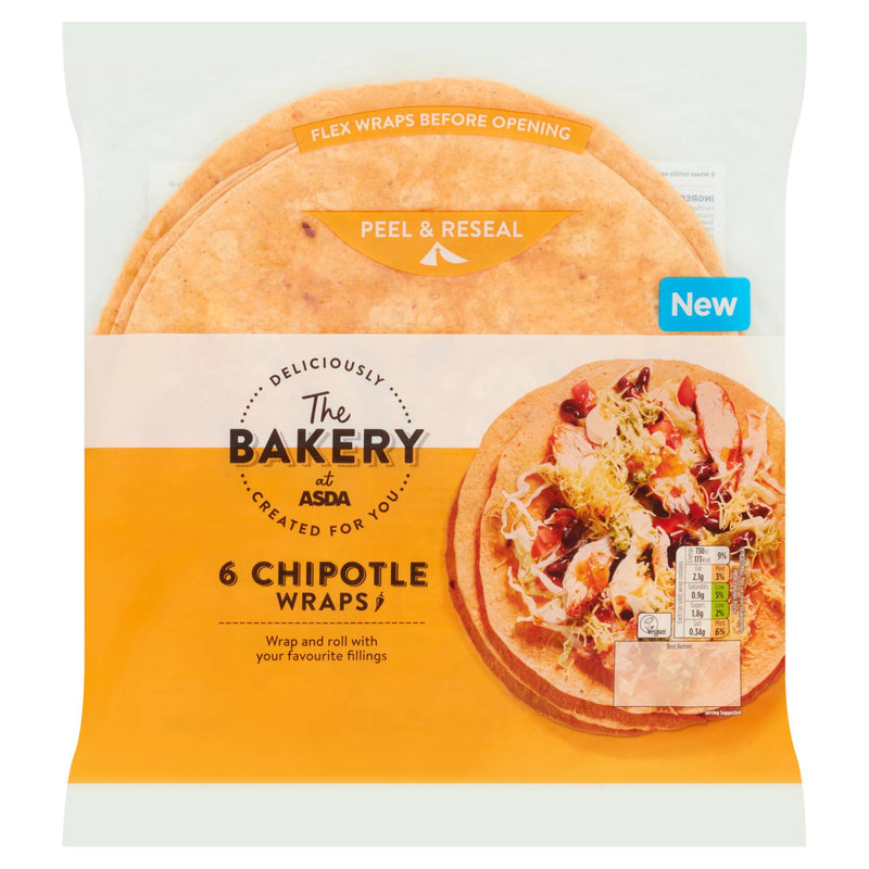 The BAKERY at ASDA chipotle wraps 6 pack, UK version