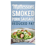 Mattessons smoked pork sausages reduced fat 160g, imported from the UK