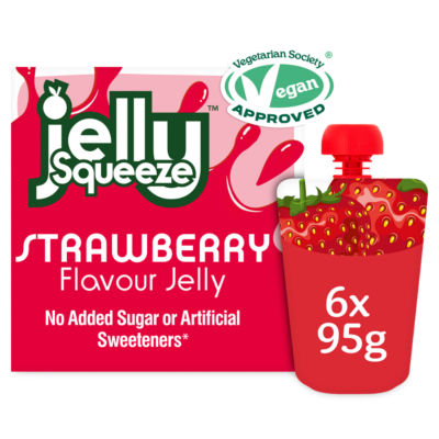 ASDA Fruitypot Jelly Squeeze Strawberry Flavour Kids Fruit Snack 6 x 95g- Buy online at McGrocer
