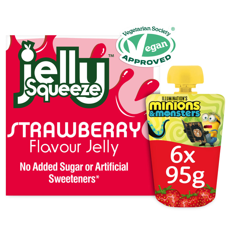 Fruitypot jelly squeeze strawberry flavour 6 x 95g, UK version