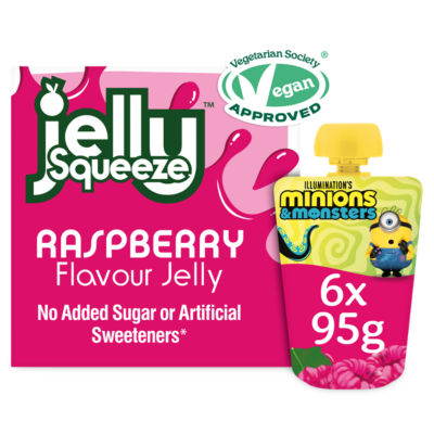 Jelly Squeeze Raspberry Flavour Jelly 6 x 95g, UK version