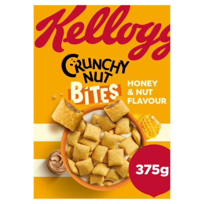 Kellogg's Bites Honey & Nut flavour breakfast cereal 375g, UK version