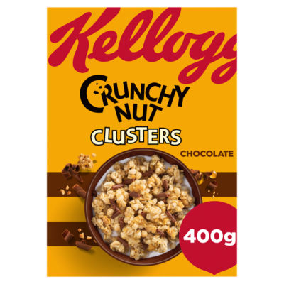 ASDA Kellogg's Crunchy Nut Chocolate Clusters Breakfast Cereal 400g- Buy online at McGrocer