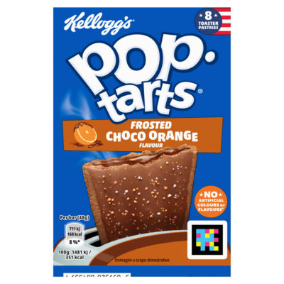 Kellogg's Pop Tarts Choco Orange flavour pastry snacks 8x48g (British brand)