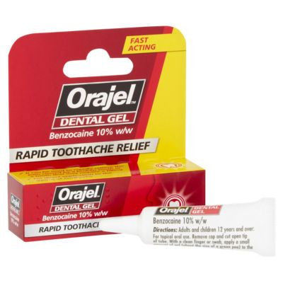 Orajel Dental Gel Rapid Toothache Relief 5.3g, imported from the UK