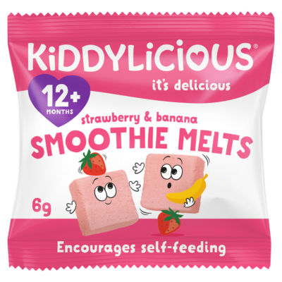 Kiddylicious strawberry & banana smoothie melts 6g, UK version