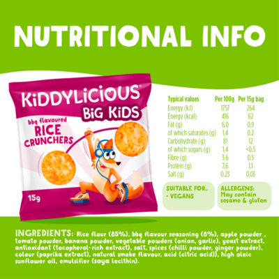Kiddylicious BBQ rice crunchers kids snack multipack 60g, UK version