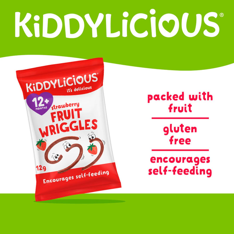 Kiddylicious strawberry fruit wriggles 12g - British product