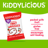 Kiddylicious Strawberry Fruit Wriggles 4 x 12g packets, UK version