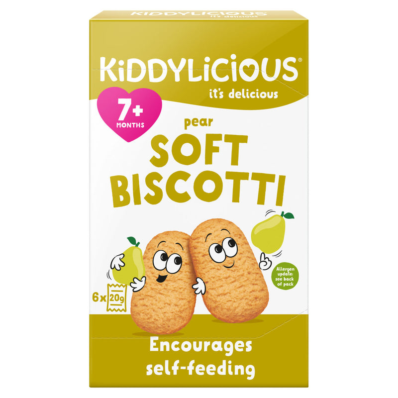 Kiddylicious pear soft biscotti baby snack 120g, UK version