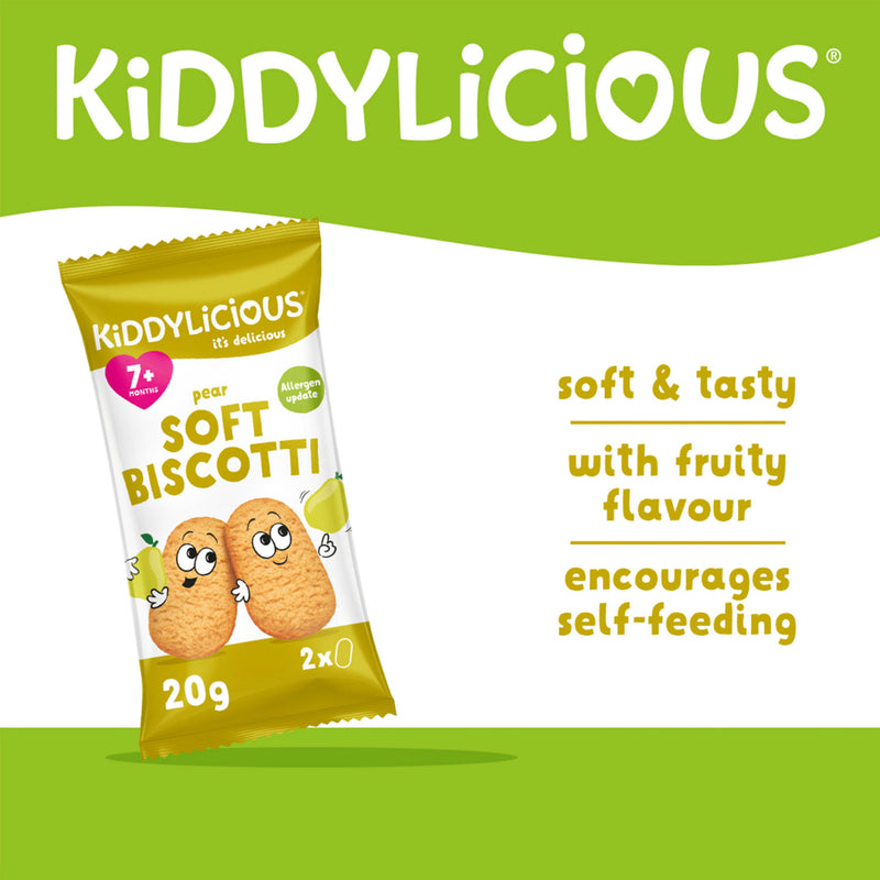 Kiddylicious pear soft biscotti baby snack 120g, UK version
