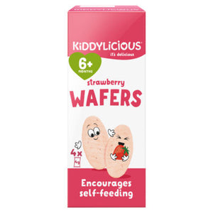 Kiddylicious Strawberry Wafers 6+ Months Rice Wafers 4 x 4g