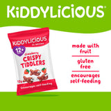 Kiddylicious Strawberry Crispy Tiddlers 48g, imported from the UK