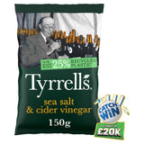 ASDA Tyrrells Sea Salt & Cider Vinegar Sharing Crisps 150g- Buy online at McGrocer
