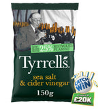 ASDA Tyrrells Sea Salt & Cider Vinegar Sharing Crisps 150g- Buy online at McGrocer