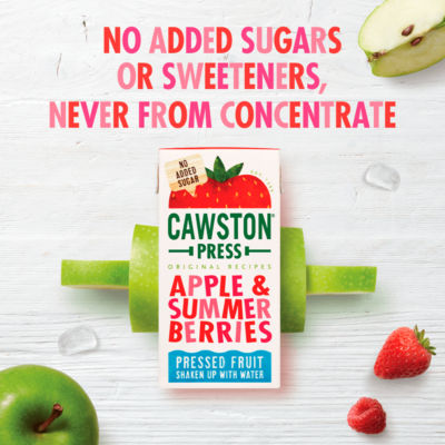 Cawston Press apple and summer berries juice drink 3x200ml - British product