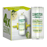 Cawston Press elderflower lemonade sparkling juice drink 4 x 250ml, imported from the UK