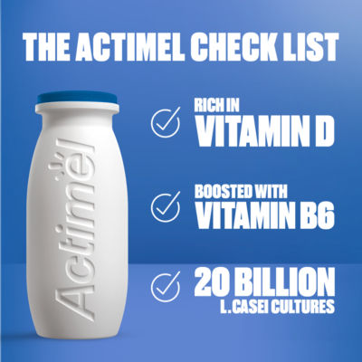 Actimel Strawberry Immunity Yoghurt Drink 12x100g - British product