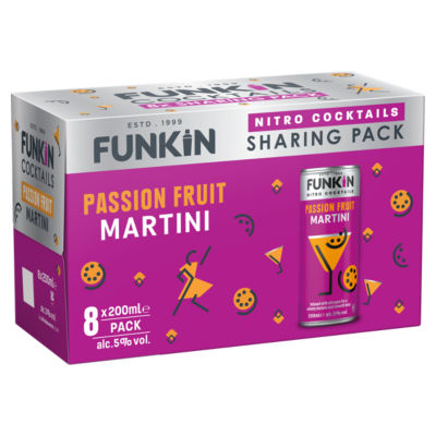 Funkin Passion Fruit Martini nitro cocktail 8x200ml - British product