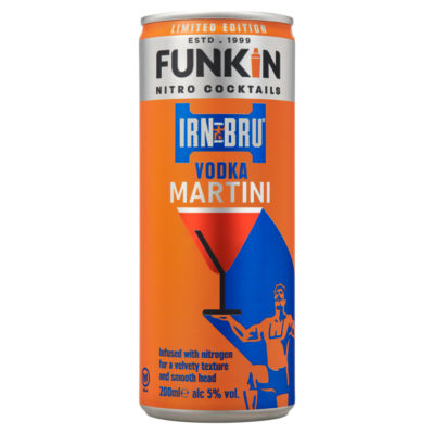 Funkin cocktail Irn-Bru vodka martini 200ml, imported from the UK