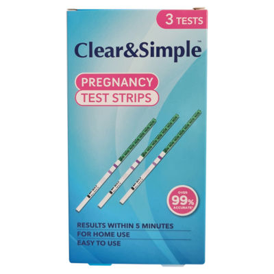 Clear & Simple 3 pregnancy test strips - British product