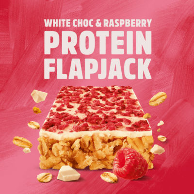 Trek protein flapjack white chocolate raspberry 3 x 40g (British brand)
