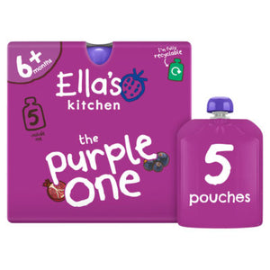 Ella's Kitchen Purple One Squished Smoothie Fruits Baby Fruit Smoothie 5 x 90g (450g)