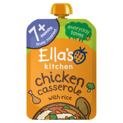 ASDA Organic Chicken and Rice Casserole Baby Pouch for 7+ Months 130g- Buy online at McGrocer
