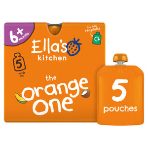 Ella's Kitchen The Orange One Squished Smoothie Fruits Baby Food Pouches 5 x 90g