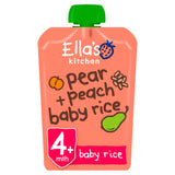 ASDA Ella's Kitchen Organic Pear and Peach Baby Rice Pouch 4+ Months 120g- Buy online at McGrocer