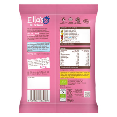 Ella's Kitchen Erdbeer-Bananen-Melty-Puffs 20g - Britisches Produkt