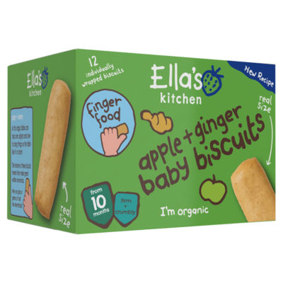 Ella's Kitchen baby biscuits apple and ginger multipack 12x9g - British product