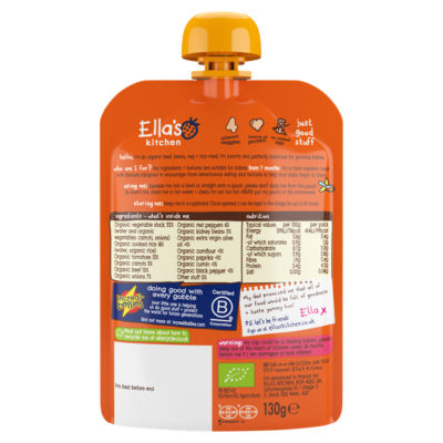 Ella's Kitchen mild chilli con carne with paprika baby food 130g - British product