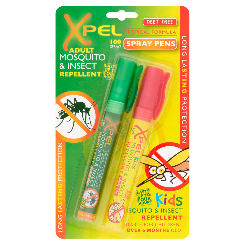 Xpel Mosquito Repellent Spray Pens 2 x 10ml (British brand)