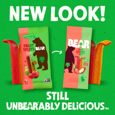 BEAR fruit splits strawberry and apple 5x20g - British product