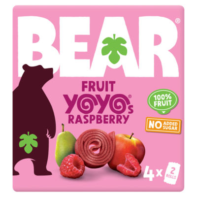 BEAR Fruit Yoyos raspberry fruit rolls 4x20g - British product