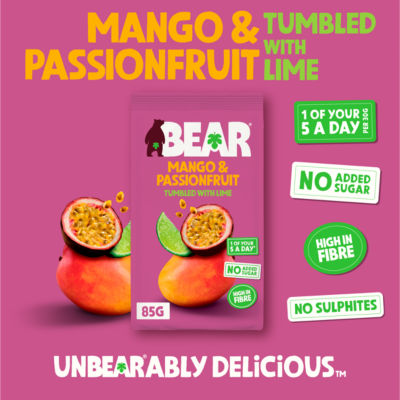 Bear Mango and Passionfruit Dried Fruit Snack 85g - British product