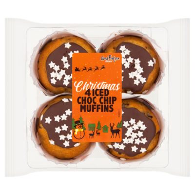 GodBiten Christmas iced choc chip muffins 296g, UK version