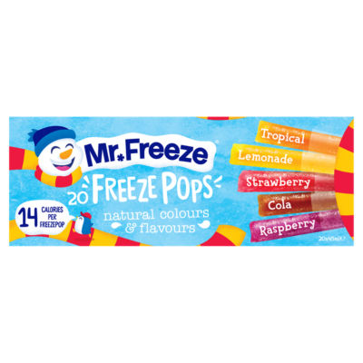 Mr Freeze Assorted Flavour Freeze Pops Ice Lollies 20 x 45ml
