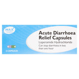 Max Remedies acute diarrhoea relief capsules 6 capsules, imported from the UK