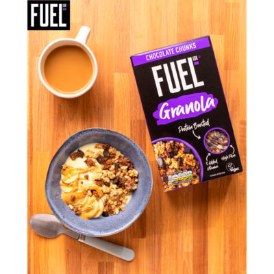 FUEL10K chocolate chunks protein granola 400g, imported from the UK