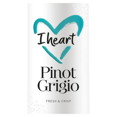 I Heart Pinot Grigio white wine 75cl, UK version