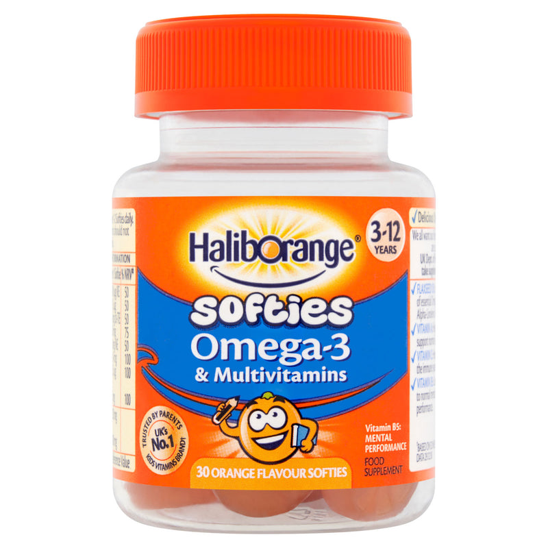 Haliborange Omega-3 Multivitamin Softies Orange Flavour 30, UK version