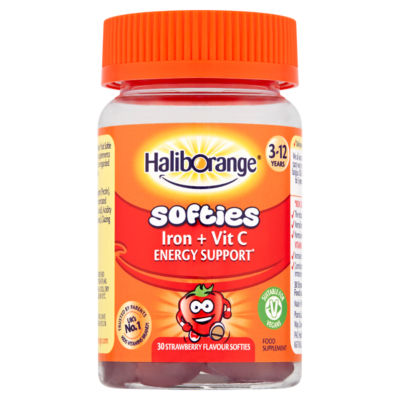 Haliborange iron and vitamin c strawberry flavour softies 30 pieces, UK version