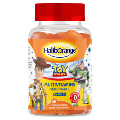 ASDA Haliborange Multivitamins with Omega 3 Character Shaped Orange Flavour Softies for Kids 3+ 60 Count- Buy online at McGrocer