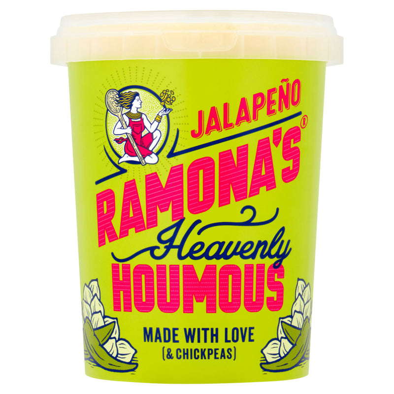 Ramona's Jalapeño Heavenly Houmous 500g, imported from the UK