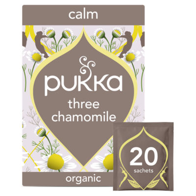 Pukka Three Chamomile herbal tea 20 bags, imported from the UK