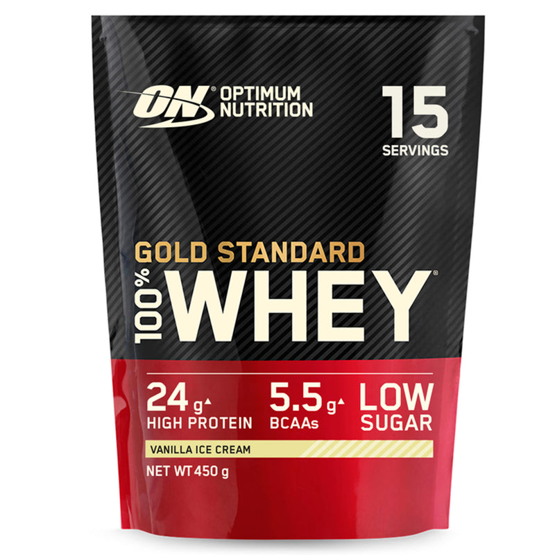 Optimum Nutrition Whey Protein Vanilla Ice Cream 450g, imported from the UK