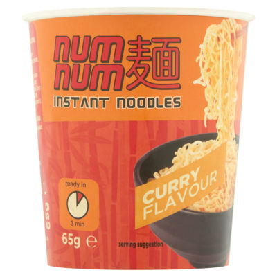 Num Num instant noodles curry flavour 65g (British brand)